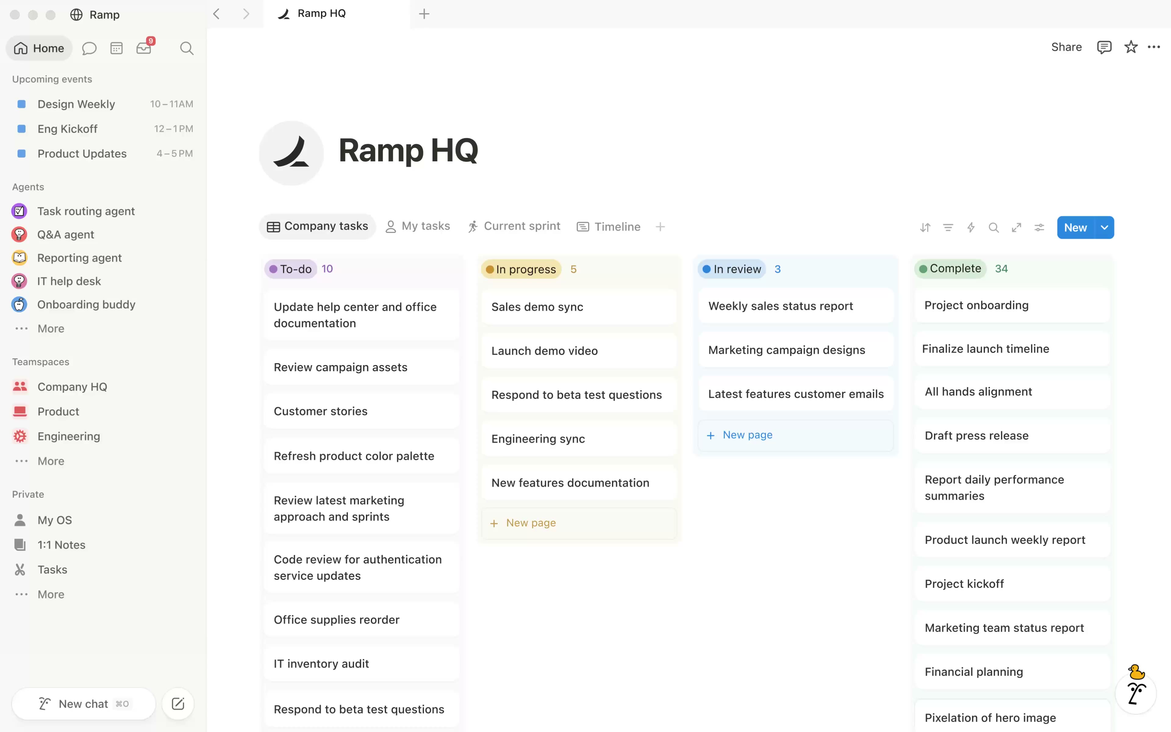 Official Notion product preview showing Ramp's team workspace